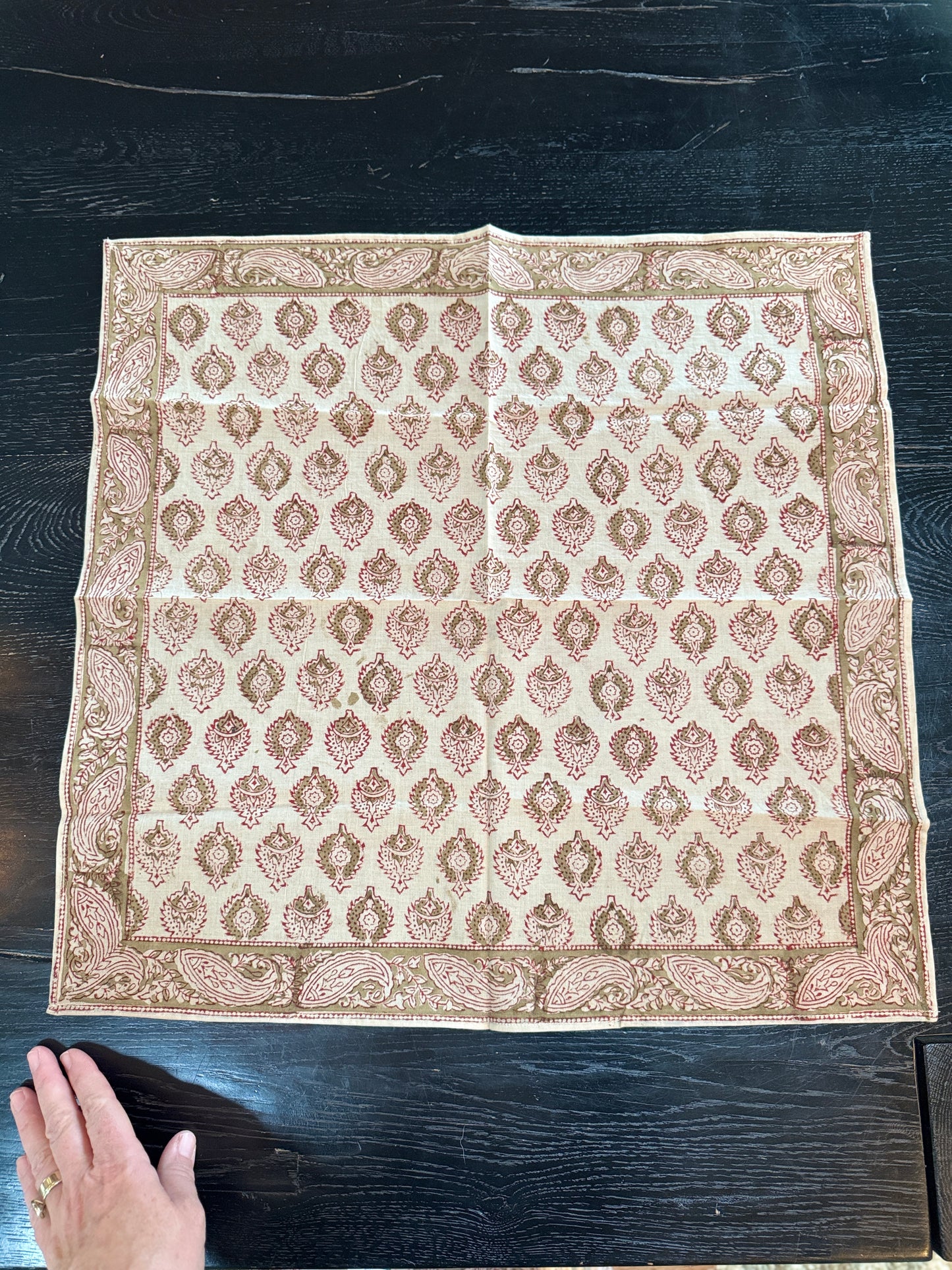 Pinecone Blockprint Bandana