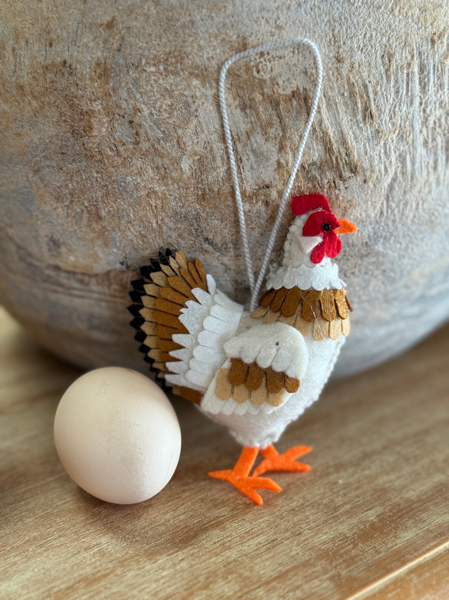 Felt Hen Ornament 