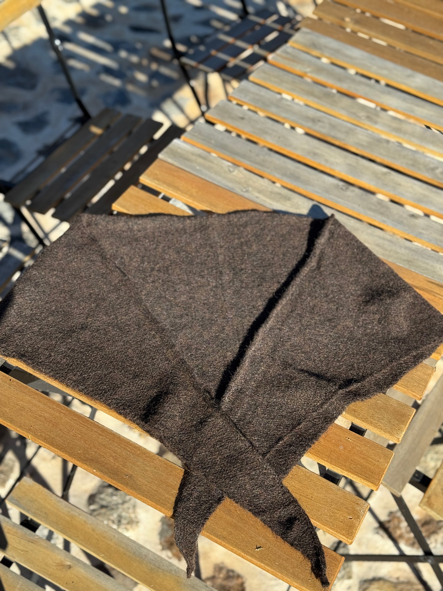 Knit Kerchief Scarf, Cocoa