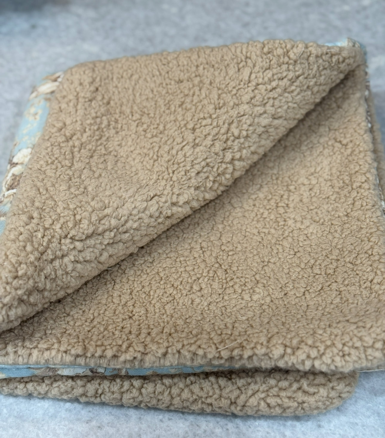 Blue + Taupe Toile Baby bib + Blanket Set