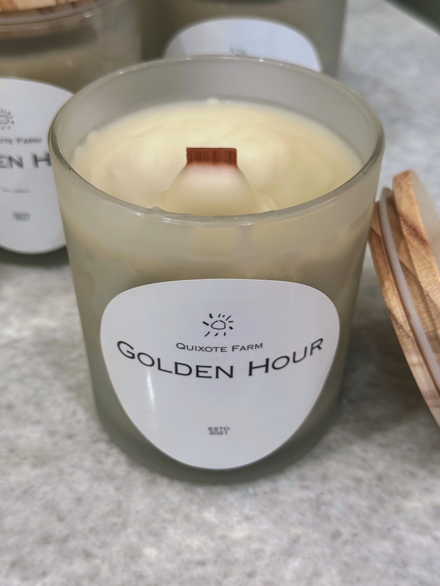 Golden Hour Wood Wick Beeswax Candle
