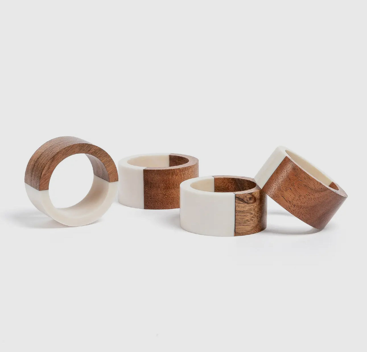 Resin + Wood Napkin Rings S/4