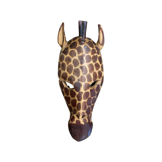 Carved Wood Giraffe Head