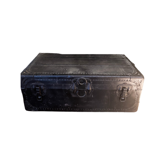 Black Vintage Metal Trunk + Footlocker