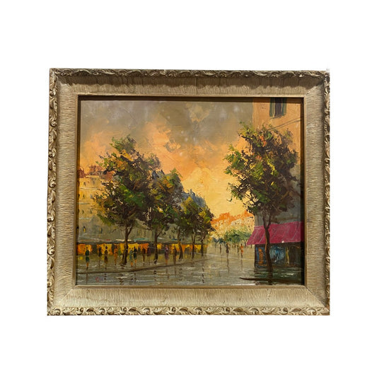 Midcentury Parisian Oil painting