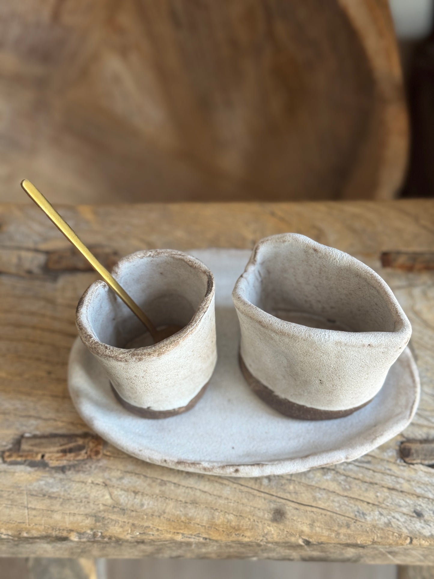 Handmade Cream + Sugar Set