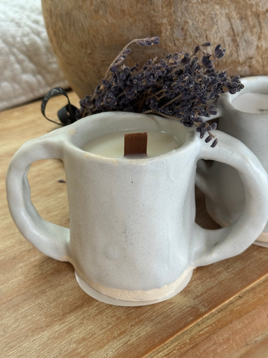 Meadow Soy candle in handmade ceramic vessel
