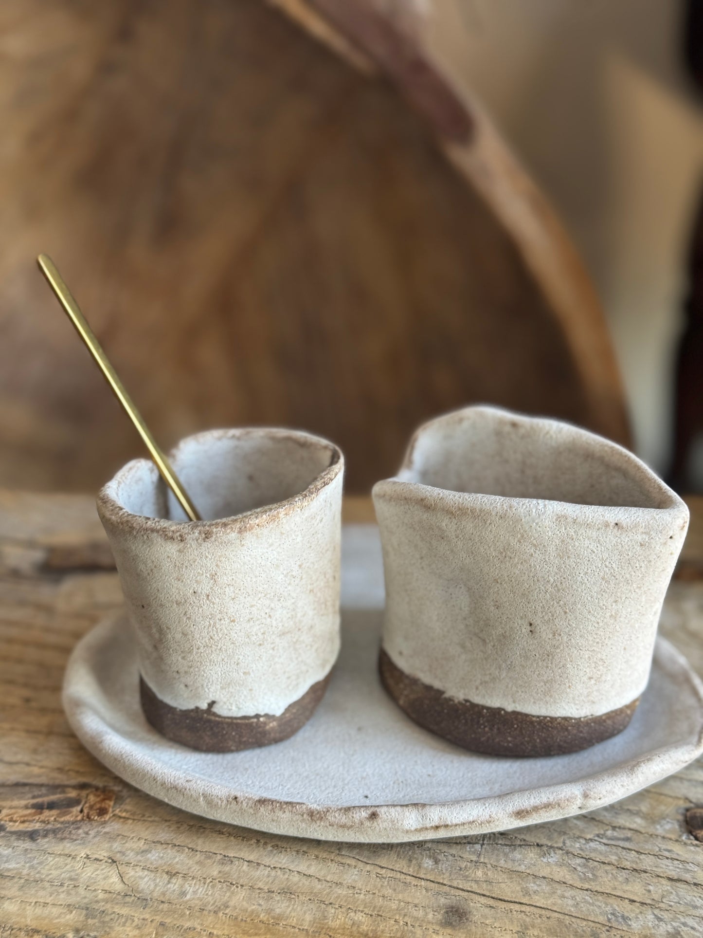 Handmade Cream + Sugar Set