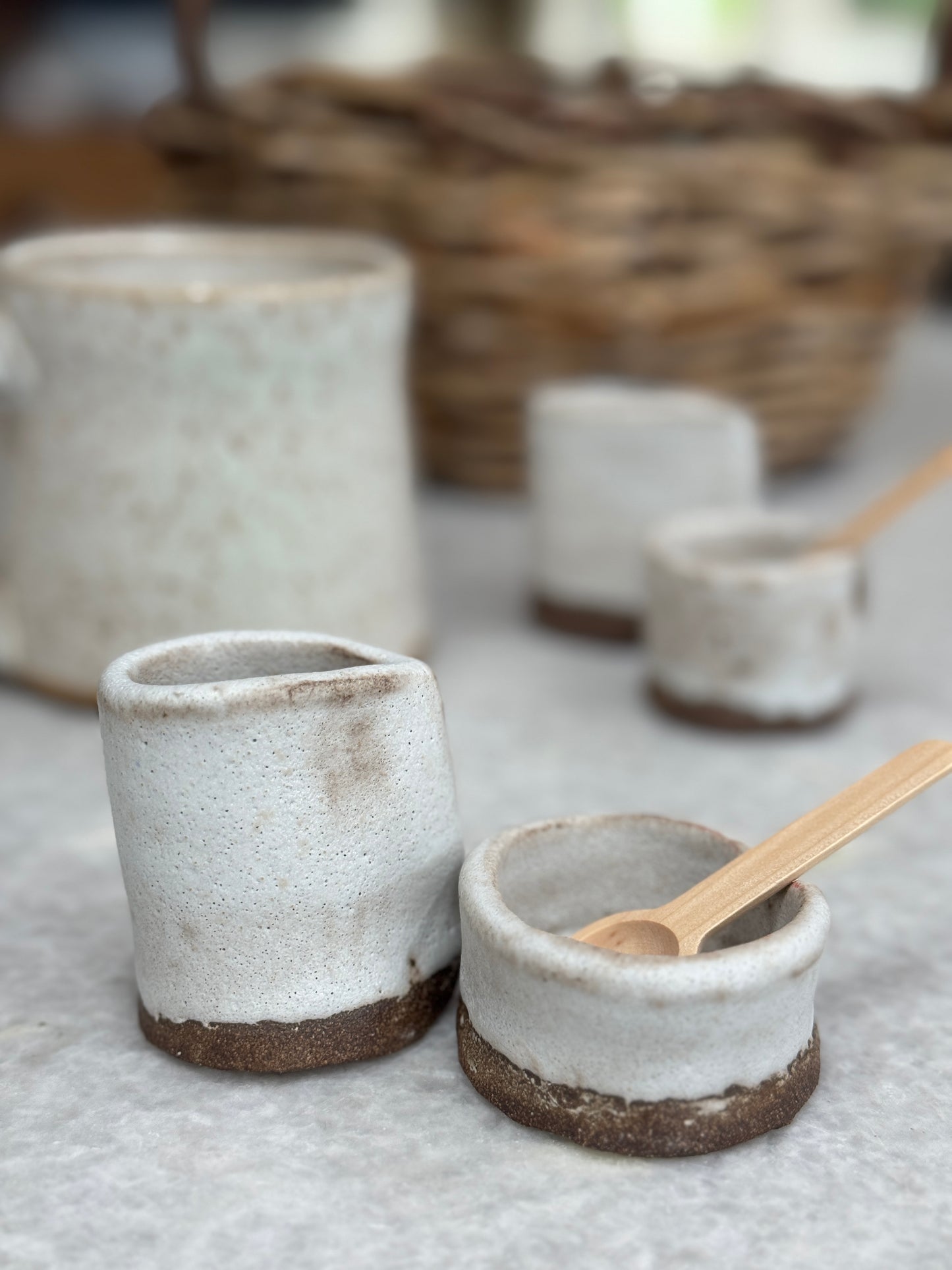 Handmade Cream + Sugar for one