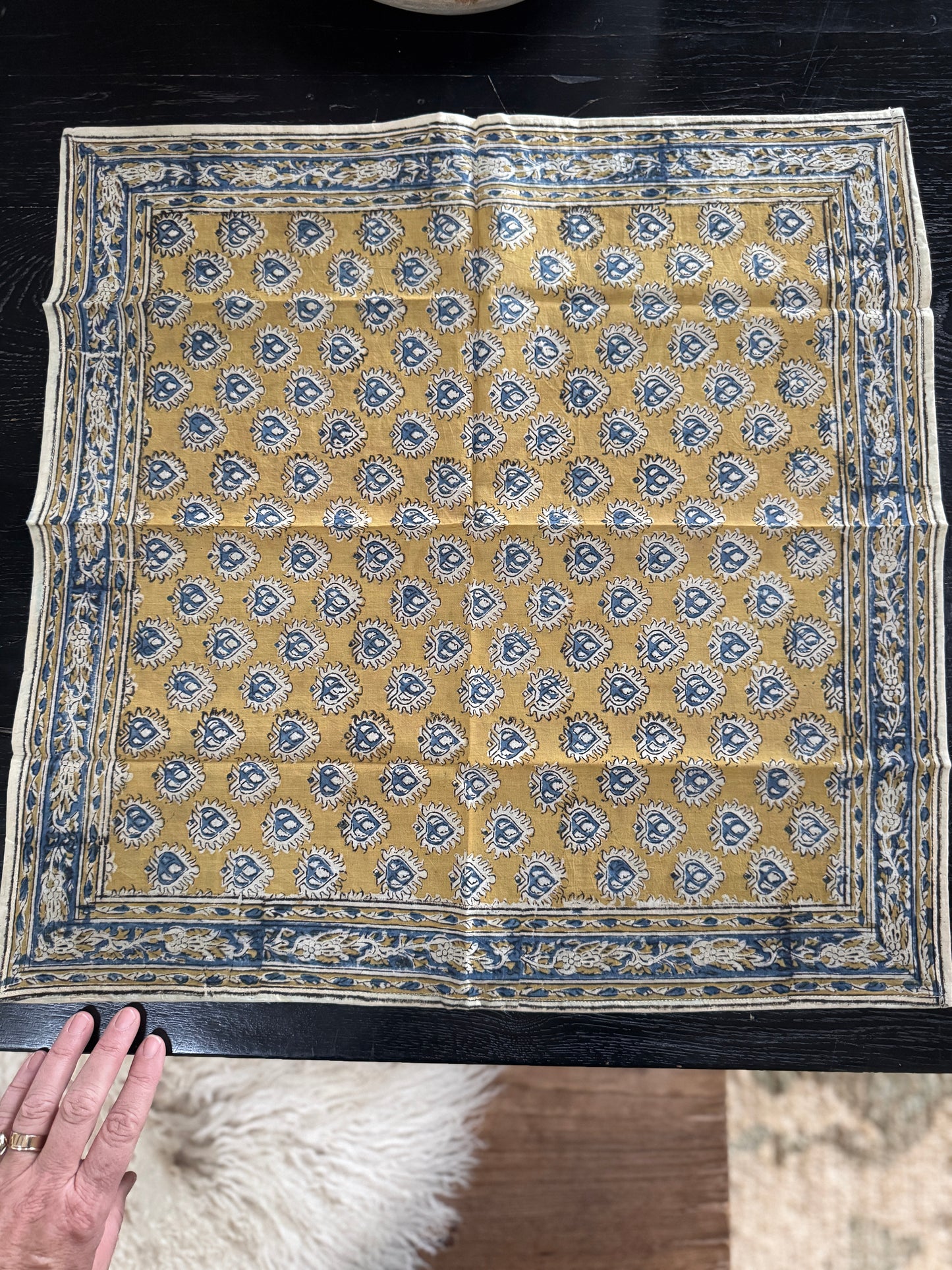 Mustard Blockprint Bandana