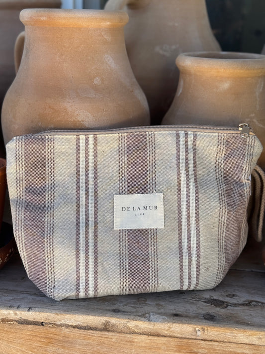 Striped Large Pouchette Toiletry Bag