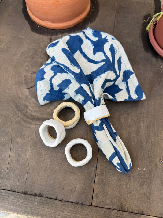 Handmade Ceramic Napkin Rings S/4