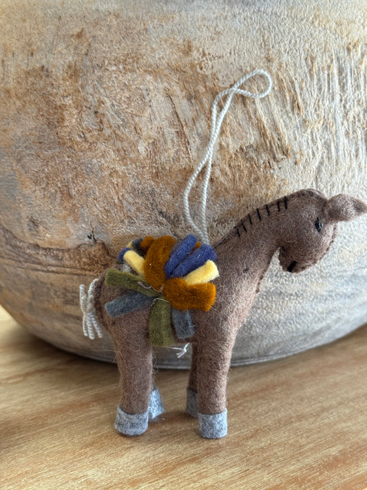 Felt Donkey Ornament