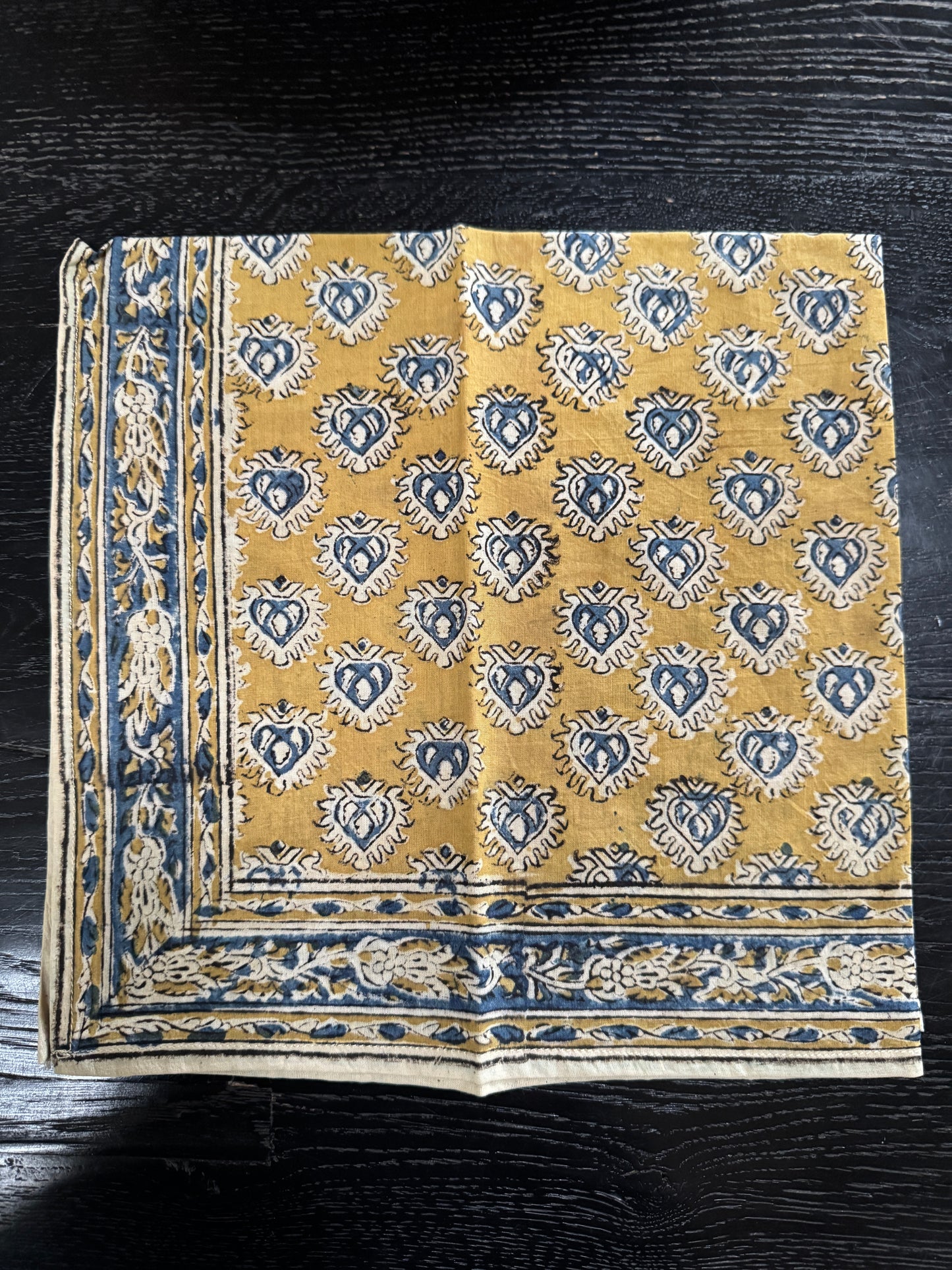 Mustard Blockprint Bandana