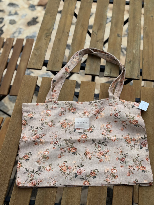 Pink Floral Cotton Tote,Petite