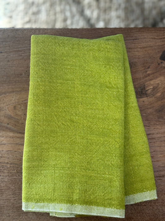 Green Chunky Linen Kitchen Towel