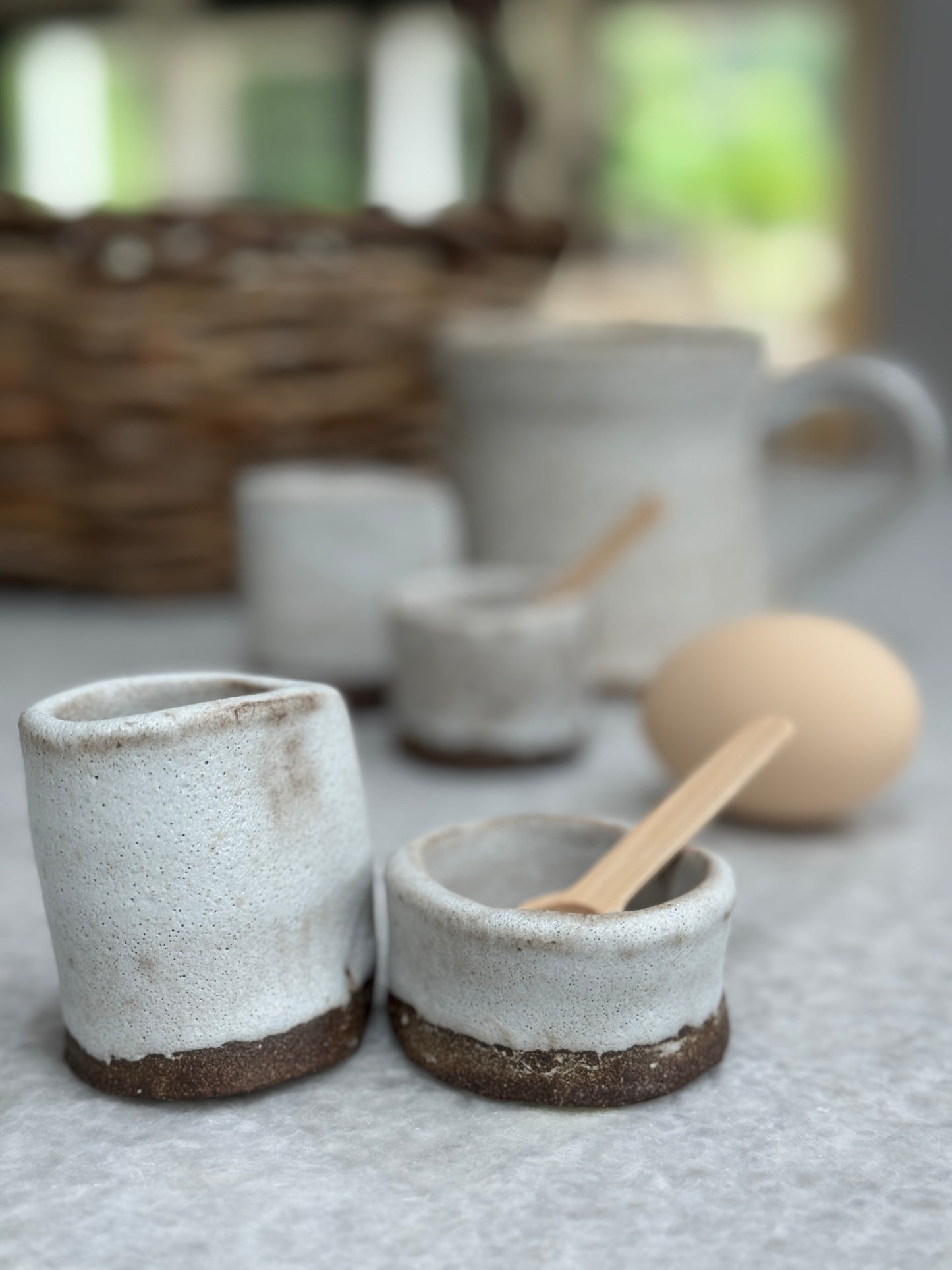 Handmade Cream + Sugar for one