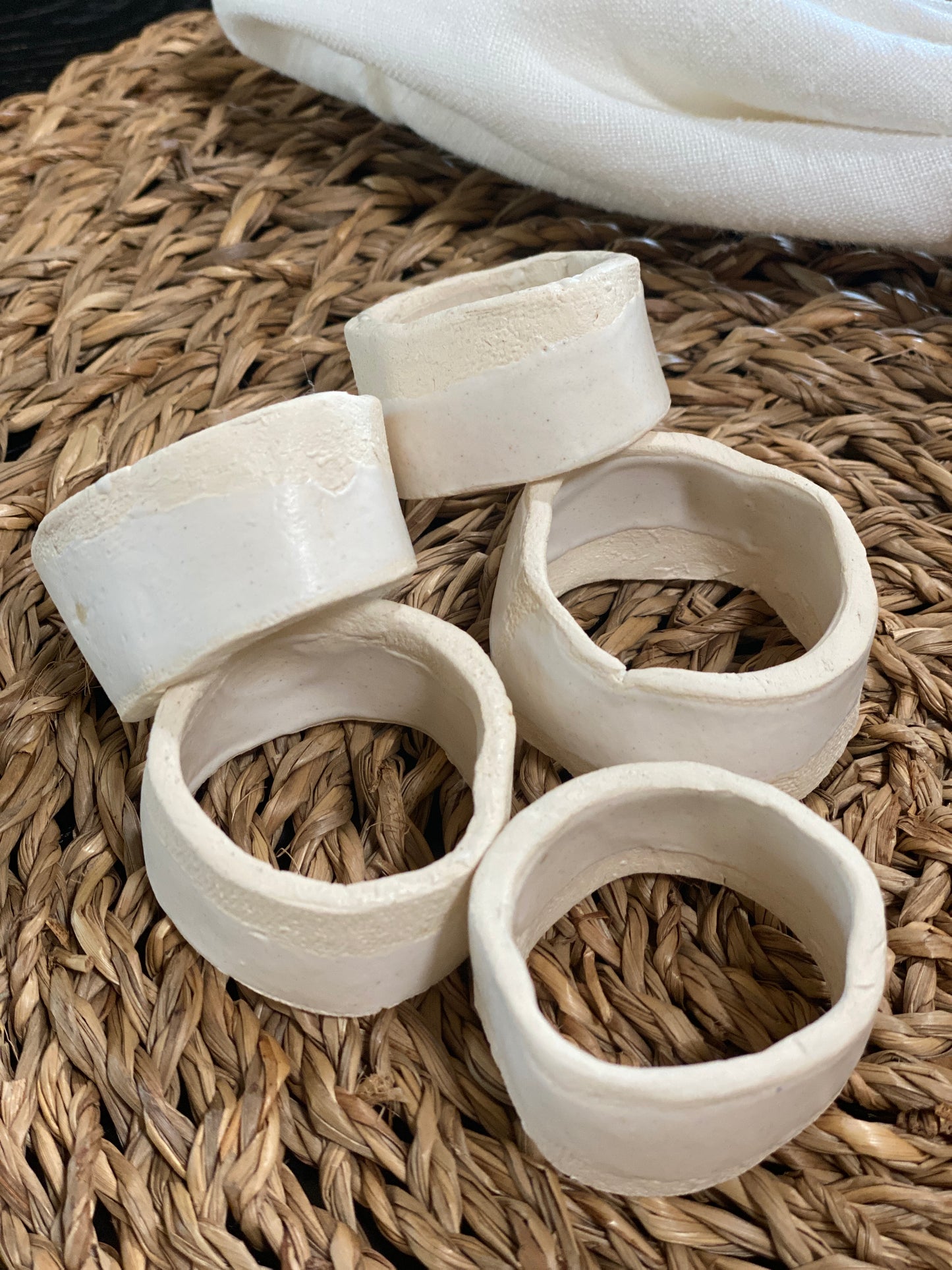 Handmade Ceramic Napkin Rings S/6