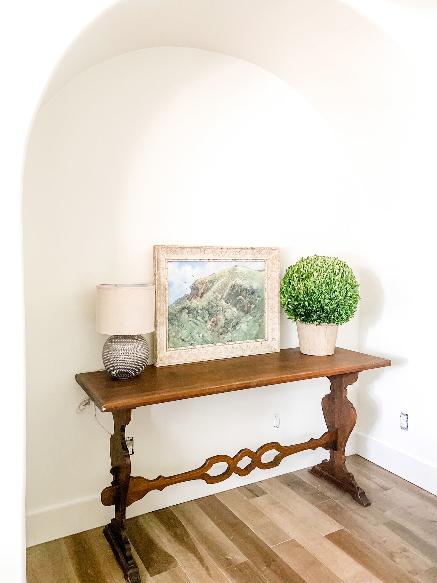Vintage Walnut Console Table