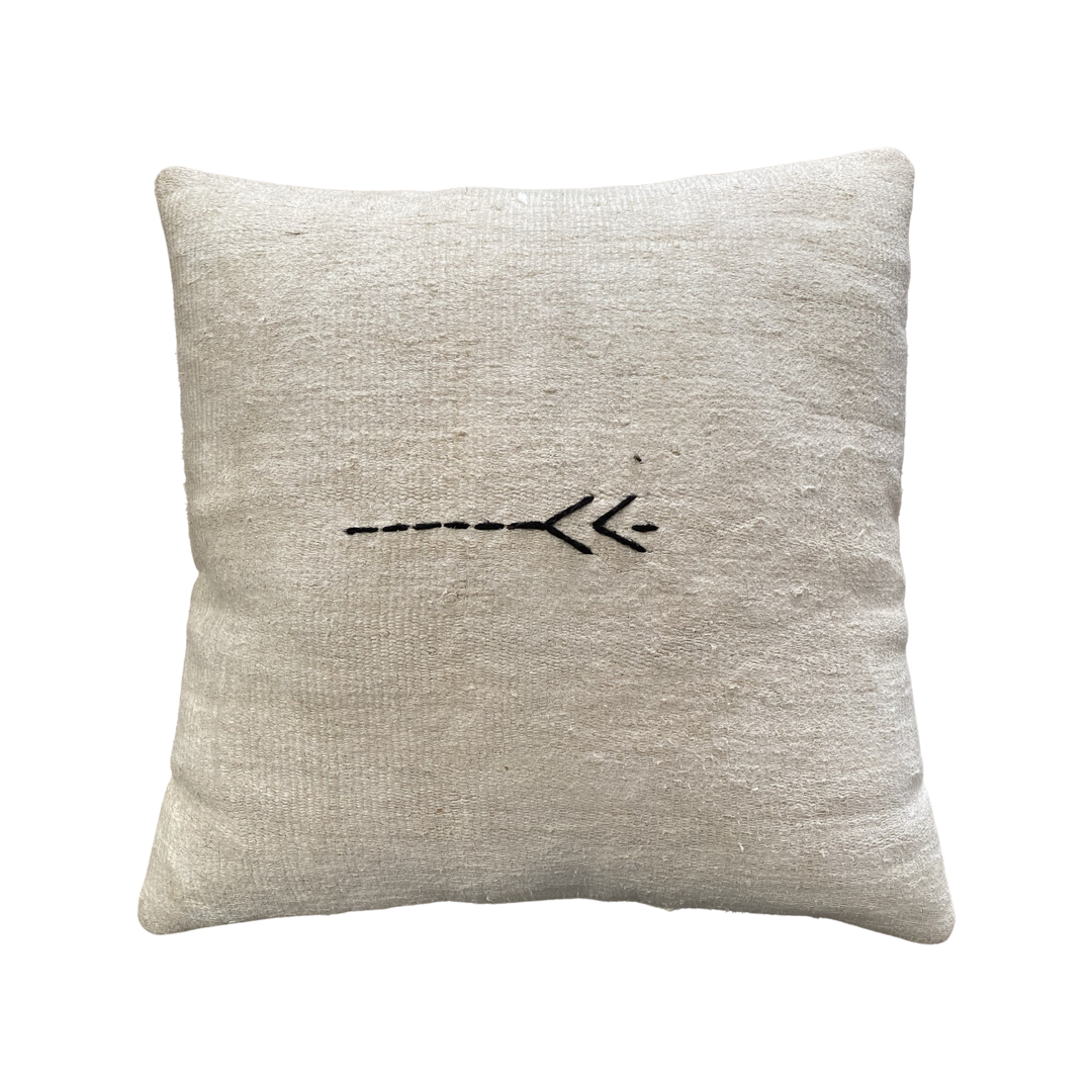 Vintage Linen Kilim Pillow Cover  Design #2